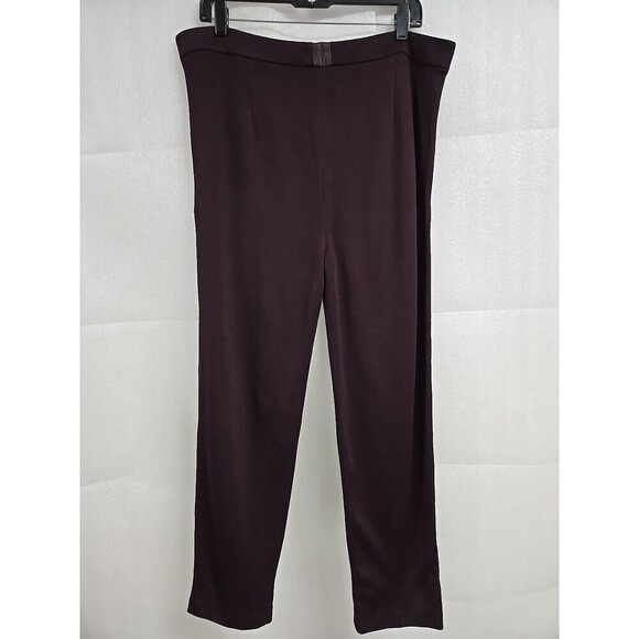St. John Wool Viscose Blend Pants Burgundy Red Women’s Size 12 - Picture 3 of 12